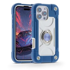 MARKILL Compatible with iPhone Case with Ring Stand, Military Grade Drop Protection Full Body Rugged Heavy Duty Protective Durable Cover iPhone. (Blue, iPhone 16 Pro 6.3")