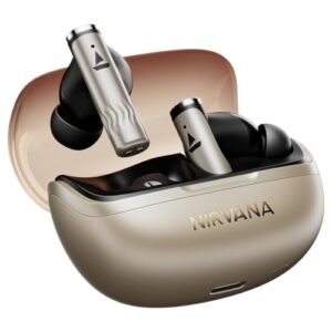 boAt Nirvana Zenith Pro (2025), 50dB Hybrid Adaptive ANC, Spatial Audio, Hi-Res Audio LDAC, 6Mics AI-ENx, 80 Hrs Battery, Bluetooth Earbuds, TWS Ear Buds Wireless Earphoneswith mic (Platinum Gold)