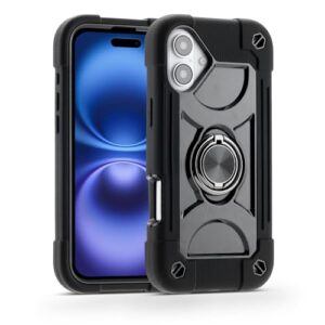 MARKILL Compatible with iPhone Case with Ring Stand, Military Grade Drop Protection Full Body Rugged Heavy Duty Protective Durable Cover iPhone. (Black, iPhone 16 Plus 6.7")
