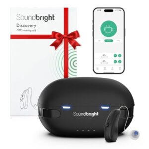 Soundbright Hearing Aids - Discovery | Bluetooth Hearing Aids with 3 Noise Cancelling Program, Protable Bluetooth Hearing Aids with Smart App Control, Hand-free Phone Call | 16 Channel Adjustable Frequency (Right Ear)
