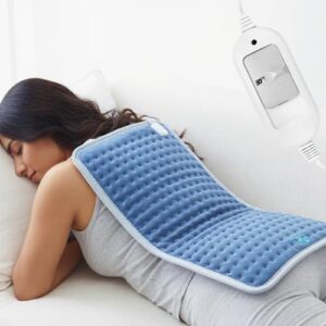 Heatronics ® X-Large+ Electric Heating Pad for Back Pain,Period Cramps,Pain Relief Heating Belt with Temperature Controller for Lower Back,Knee,Shoulder & Neck Pain Relief(3 Heat Levels / Steel Blue)