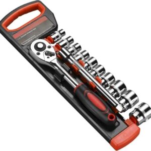 HELLARO Tool kit 12 in 1 Socket set Chrome Vanadium Combination half Socket Wrench Set with Ratchet Spanner Car Repair Tool Set