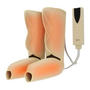 Lifelong LLM531 Rechargeable Air Pressure Massager - For Calves|Air Compression Massager|With Heat and Vibration|Foot, Calf, Leg and Arm Massager for Pain Relief|Multifunctional Air Pressure Massager (1 Year Warranty, Beige)