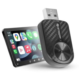 STRIFF 2-in-1 Wireless Carplay Receiver, Converts Wired Android Auto & CarPlay to Wireless, USB A & Type C, Note Only for Already OEM Installed Android Auto/Carplay, Bluetooth V5.4 (Black) :
