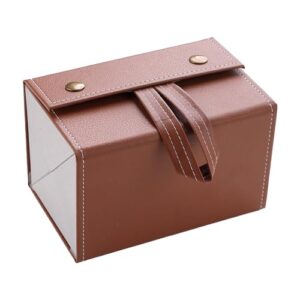 Kuber Industries 4 Slots Sunglasses Organizer | Hanging And Foldable Eyeglasses Case | Eyewear Display Containers For Women And Men | PU Leather Goggles Organizer Box Case | Brown