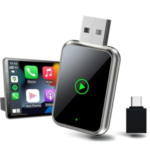 UTECTION Wireless CarPlay Adapter for iPhone & Android Smartphones, Convert Factory Wired to Wireless CarPlay Adapter, Support 2016+ Cars, USB & Type-C, No Latency, Plug & Play, Black