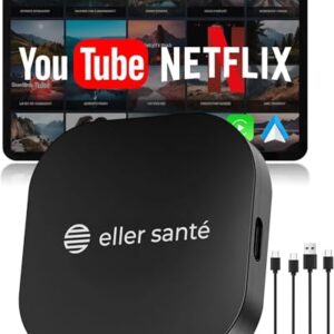 eller santé® MUSEPRO 2025 Upgraded Wireless CarPlay Adapter, 5-in-1 Apple Wireless and Android Auto Wireless Adapter Support Netflix/YouTube/TF Card, Magic Ai Box for Cars from 2016 & iPhone iOS10+