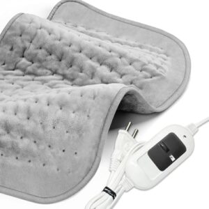 ADDMAX Electric Heating Belt for Pain Relief | Orthopaedic Electric Heating Pad Lower Back Pain & Menstrual Period Cramps | Large Size | Heat Therapy Waist Wrap for Pain Relief of Back,Neck,Shoulder,Lumbar |Light Grey|