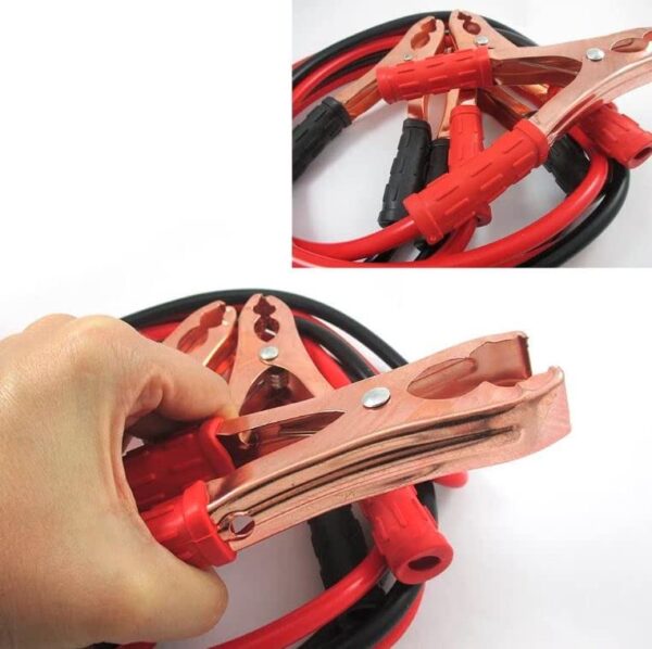 FI FIDROXIMPERIA Car Heavy Duty Auto Jumper Cable Battery Booster Wire Clamp with Alligator Wire (7ft, 500 AMP), Emergency Car Battery Charging Booster Cables (Red Black Jumper Wire With Clips) - Image 4
