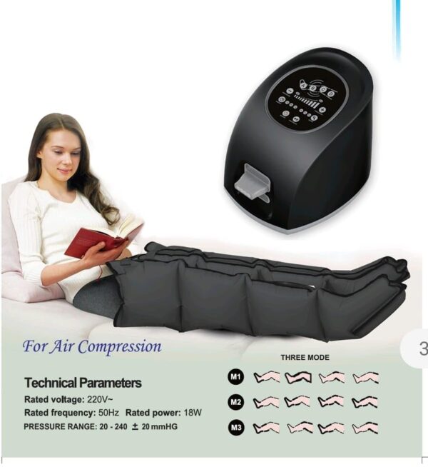 ACUWORLD Air Compression Therapy Unit Air Pressure Massager For Pain relief 3 Massage Mode and Intensity for feet, Calf and Thigh, Black and Foot Massager Machine - Image 2