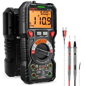 KAIWEETS HT118A Digital Multimeter TRMS 6000 Counts Ohmmeter Auto-Ranging Fast Accurately Measures Voltage Current Amp Resistance Diodes Continuity Duty-Cycle acitance Temperature (without battery)