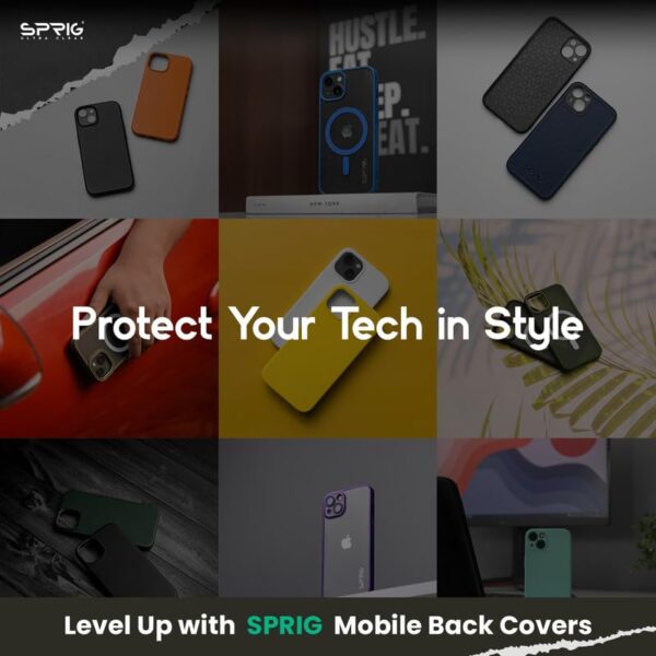 SPRIG Armor Back Cover Back Case for i Phone 12, Shock Proof, Dust Resistant, Raised Edge Bumper case Protection for The Mobile Display (Clear Black) - Image 6