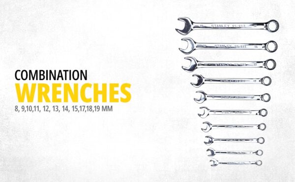 STANLEY STMT81243 110-Piece High Quality Multi-Toolkit containing Pliers, Spanners, Drivers, Sockets, Bits, Wrenches & Ratchets for Home, DIY & Professional Use, 1 Year Warranty, Yellow & Black - Image 13