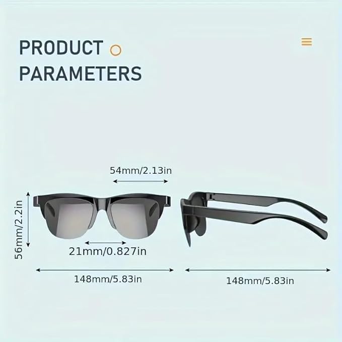 Aeoss Smart Audio Sunglasses with Smart Touch Control - Open Ear Wireless Bluetooth 5.4 with Hands-Free Calling & Polarized UV400 Lenses for Men & Women - Image 2