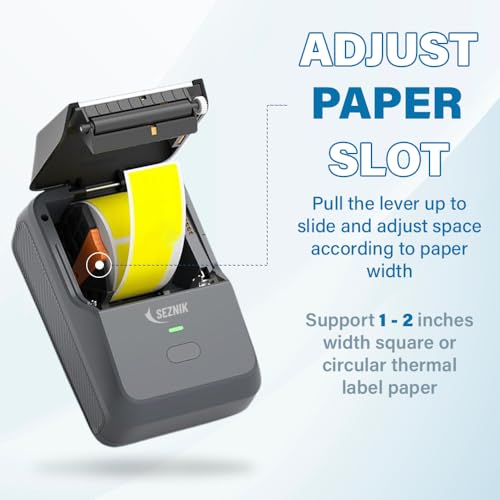 SEZNIK Josh Bluetooth Thermal Label Printer | Inkless Mini Rechargeable | MRP, Barcode, Excel File Printing | Cloud, Mobile, Desktop | Jewellery, Round Labels | Up to 2-inch Print | 1 Year Warranty - Image 9