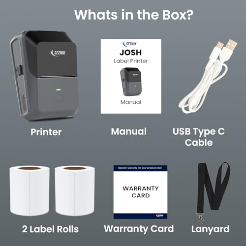 SEZNIK Josh Bluetooth Thermal Label Printer | Inkless Mini Rechargeable | MRP, Barcode, Excel File Printing | Cloud, Mobile, Desktop | Jewellery, Round Labels | Up to 2-inch Print | 1 Year Warranty - Image 10