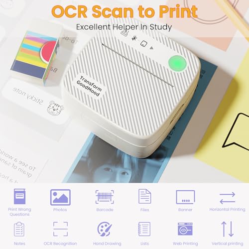 ZEITEL® Thermal Label Printer Sticker Printer Black on White Bluetooth Printers for Android & iOS System Label Printers with 13 Rolls Print Paper Portable for Notes, Scrapbooking, Food Labels - Image 3