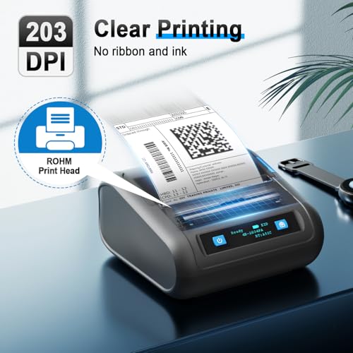 HIROBOT Newest 3Inch Bluetooth Thermal Label Printer+Receipt Printer(2in1), 80mm Receipt & 3Inch Label Printer, Battery Wireless Print Various Label(Adjustable Size),Support Android/iPhone/Windows/Mac - Image 5