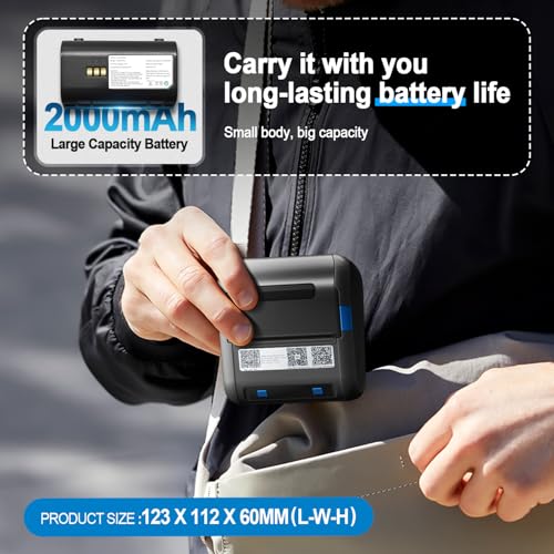 HIROBOT Newest 3Inch Bluetooth Thermal Label Printer+Receipt Printer(2in1), 80mm Receipt & 3Inch Label Printer, Battery Wireless Print Various Label(Adjustable Size),Support Android/iPhone/Windows/Mac - Image 6