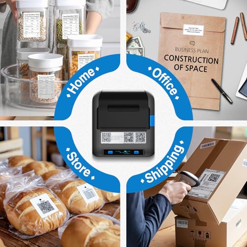 HIROBOT Newest 3Inch Bluetooth Thermal Label Printer+Receipt Printer(2in1), 80mm Receipt & 3Inch Label Printer, Battery Wireless Print Various Label(Adjustable Size),Support Android/iPhone/Windows/Mac - Image 7