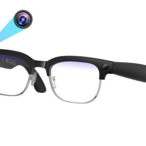 Aeoss Smart AI Glasses with 800W Camera & GPT-4o – Real-Time Translation & Object Recognition, Bluetooth 5.3 Open-Ear Speakers, IP66 Waterproof, 32GB Storage Wearable | (Anti-Blue Light Lenses)