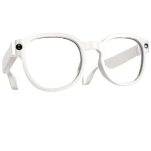Aeoss Smart AI Glasses with 1080P HD Video Camera & ChatGPT, Real-Time Translation (138 Languages), Object Recognition, Bluetooth Audi/Calls, Voice Assistant, 3-Lens Kit for Men & Women (White)