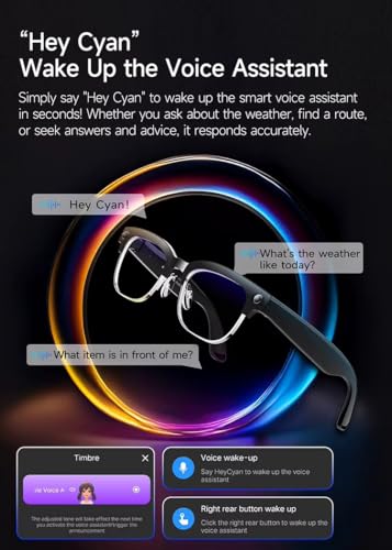 Aeoss Smart AI Glasses with 800W Camera & GPT-4o – Real-Time Translation & Object Recognition, Bluetooth 5.3 Open-Ear Speakers, IP66 Waterproof, 32GB Storage Wearable | (Anti-Blue Light Lenses) - Image 4