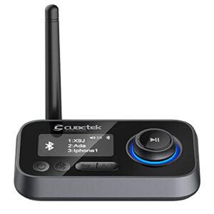 Cubetek 3 in 1 LCD Display V5.0 Bluetooth Transmitter Receiver, Bypass Audio Adapter with Aux, Optical, Dual Link Support for TV, Home Stereo, PC, Headphones, Speakers, Model CB-BT27 : Amazon.in: Electronics