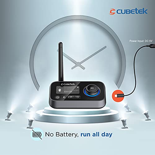 Cubetek 3 in 1 LCD Display V5.0 Bluetooth Transmitter Receiver, Bypass Audio Adapter with Aux, Optical, Dual Link Support for TV, Home Stereo, PC, Headphones, Speakers, Model CB-BT27 : Amazon.in: Electronics - Image 6