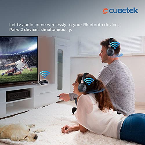 Cubetek 3 in 1 LCD Display V5.0 Bluetooth Transmitter Receiver, Bypass Audio Adapter with Aux, Optical, Dual Link Support for TV, Home Stereo, PC, Headphones, Speakers, Model CB-BT27 : Amazon.in: Electronics - Image 3