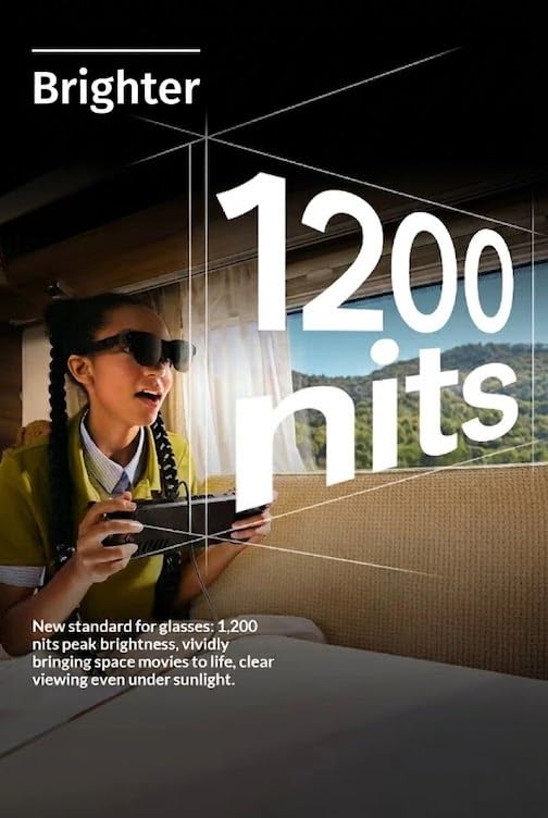 Aeoss RayNeo Air 4 Pro AR Glasses - 1200 Nits Ultra Brightness, 201" Giant Screen Display, HDR10 Support, Plug-and-Play, AI Real-Time SDR to HDR, Cinematic Sound by Bang & Olufsen - Image 6