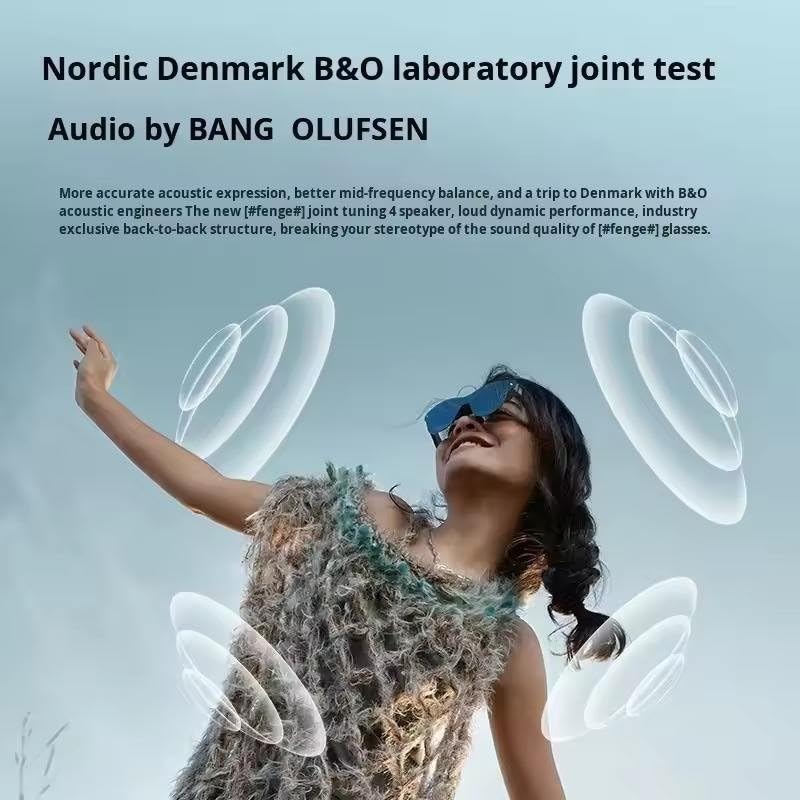 Aeoss RayNeo Air 4 Pro AR Glasses - 1200 Nits Ultra Brightness, 201" Giant Screen Display, HDR10 Support, Plug-and-Play, AI Real-Time SDR to HDR, Cinematic Sound by Bang & Olufsen - Image 5